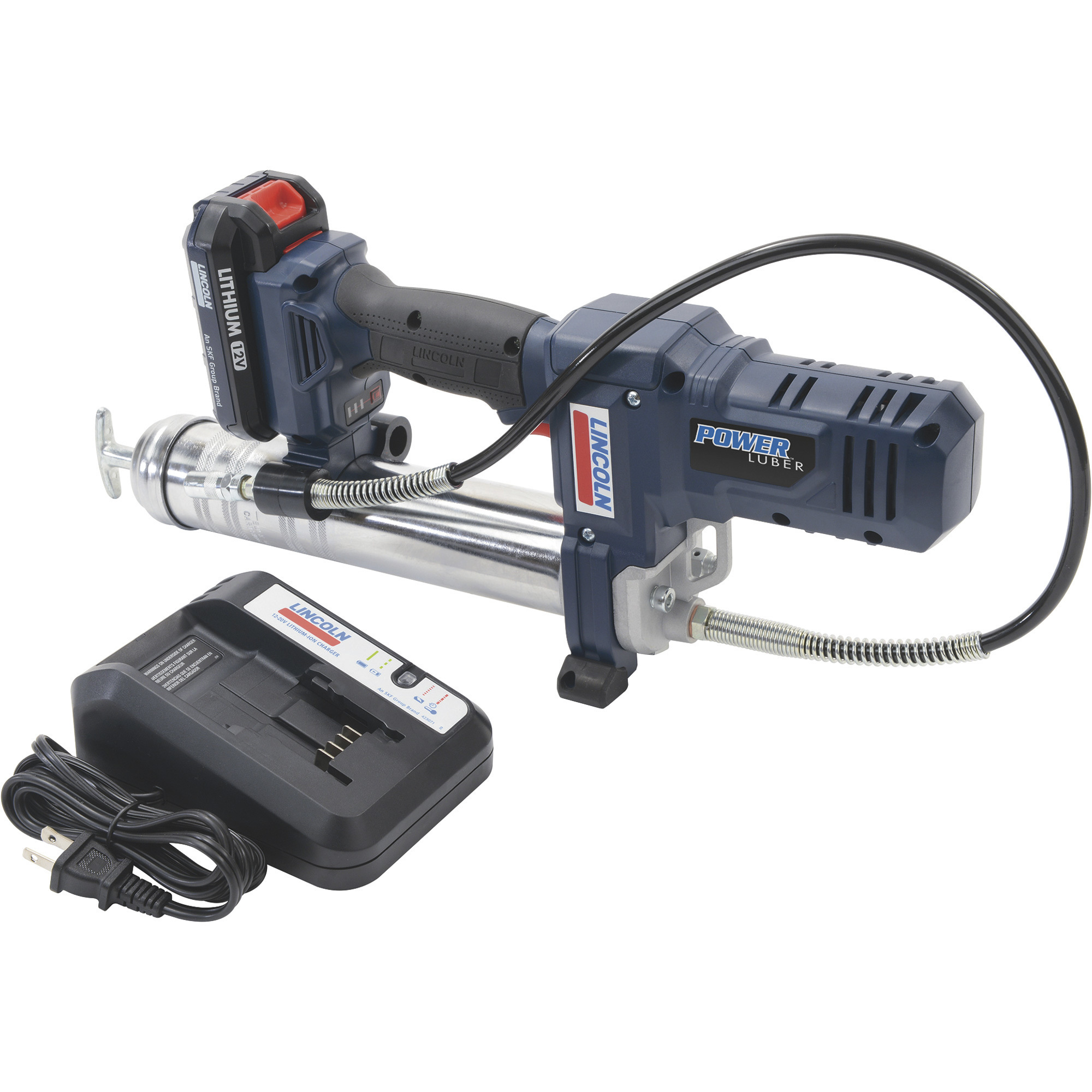 Lincoln Li-Ion PowerLuber Grease Gun Kit with 1 Battery, 12 Volt, 8000 PSI, Model# 1262